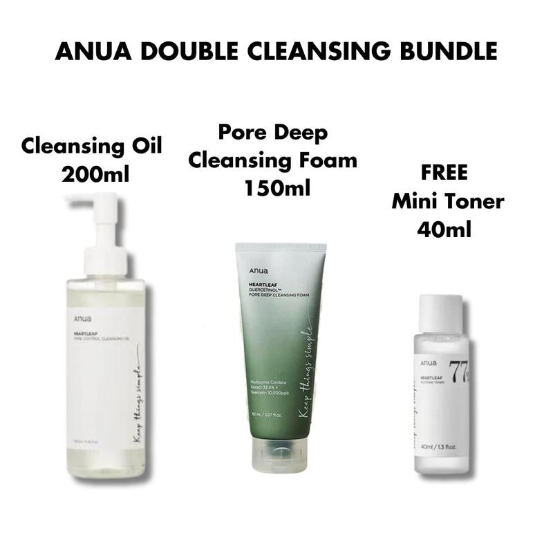 [ANUA] DOUBLE CLEANSING BUNDLE (CLEANSING OIL+PORE DEEP CLEASING FOAM)