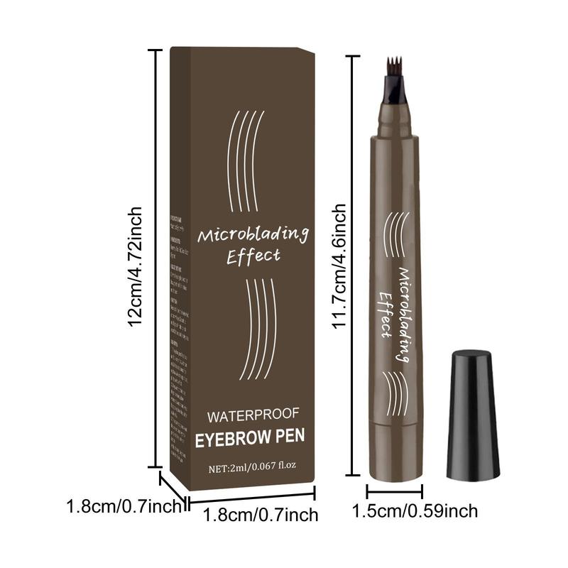 2ml Waterproof Eyebrow Pencil, Long Lasting Four Prongs Eyebrow Pen for Eyebrow Styling, Professional Eyebrow Makeup Tool, Makeup Accessories for Women