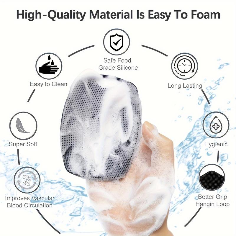 Manual Silicone Face Scrubber Set, 3 Counts/set Face Scrubber & Bath Wash Brush & Hair Cleansing Brush, Professional Skincare Tools for Men, Girl Shower Products