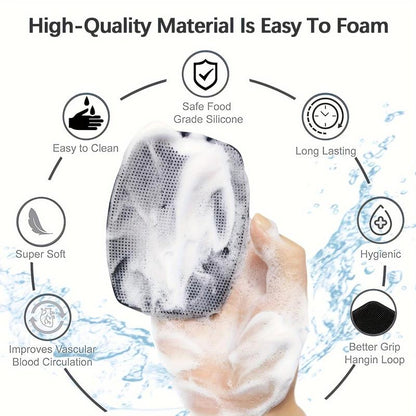 Manual Silicone Face Scrubber Set, 3 Counts/set Face Scrubber & Bath Wash Brush & Hair Cleansing Brush, Professional Skincare Tools for Men, Girl Shower Products