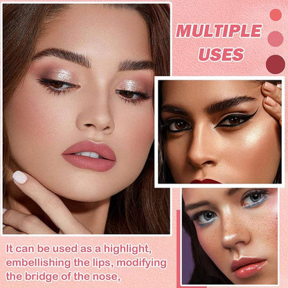 Multifunctional Glitter Eyeshadow, Pearlescent High Pigmented Blendable Eye Shadow, Long-lasting Easy-coloring Eye Makeup Products