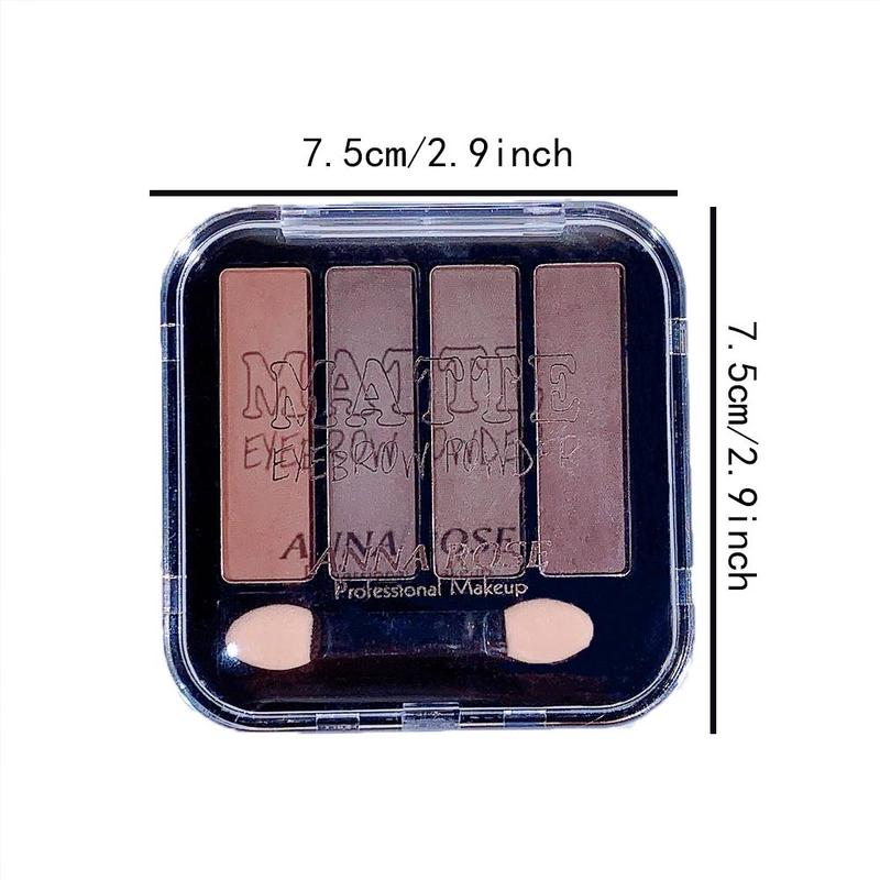 4-color Eyebrow Powder Palette For Beginner, Long Lasting Matte Eyeshadow, Eye Makeup Product For Women & Girls