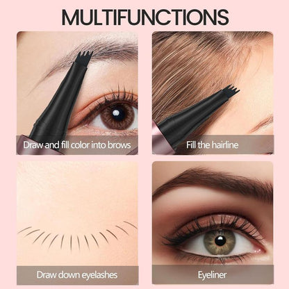 Long Lasting Eyebrow Pencil, Sweat Proof High Pigmented Brow Shading and Filling Pencil, 1 count Liquid Eyebrow Pen, Waterproof Brow Pen with Micro-Fork Tip,  Makeup Tool