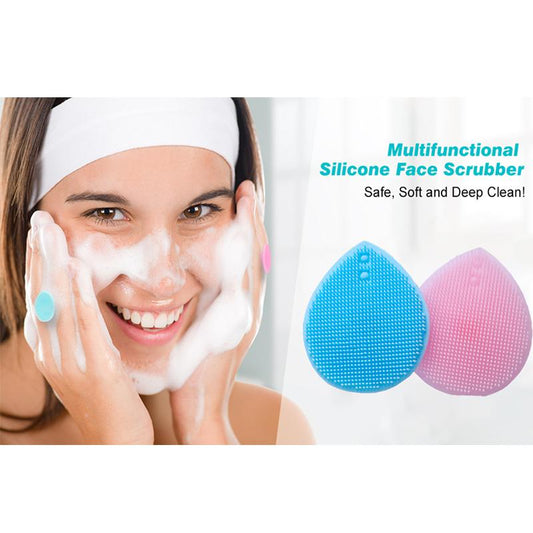 Face Scrubber Soft Silicone Facial Cleansing Brush Face Exfoliator Blackhead Acne Pore Pad Cradle CapFace Wash Brush for Deep Cleaning Skin Care Cleaning Tools Cleaning Tools Face Lifting Cleaning Tools Clear Exfoliant Gift Mum Comfort