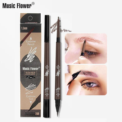 2 in 1 Double-ended Eyebrow Pencil, 1 Count 1.5mm Minuteness Eyebrow Pencil, Waterproof 24 Hours Long-lasting Eyebrow Pencil