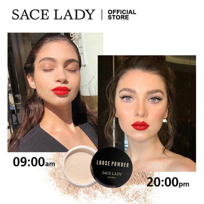 SACE LADY Oil Control Loose Powder Ultra Matte Long-lasting Waterproof Smooth Face Setting Powder Makeup 0.32Oz