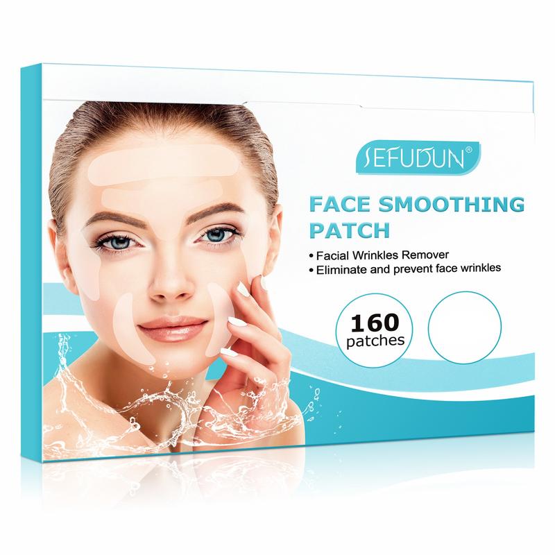 Sefudun Face Smoothing Patch, Wrinkle Plasters, Anti Wrinkles, Silicone Face Wrinkle Remover Strips for Fine Lines, Crown Feet, Forehead, Eye, Mouth, Anti-Ageing Face Straightening Patches - Wrinkle Prevention(160pcs)