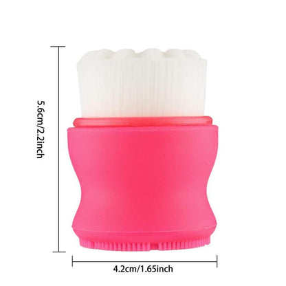 Manual Face Washing Brush (1 Piece), Double-sided Soft Bristle & Exfoliating Massage Face Scrubber, Makeup Skincare Tool For Deep Cleaning