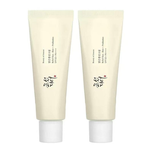 Beauty of Joseon Relief Sun: Rice + Probiotics Sunscreen, SPF 50+ PA++++, 2-Pack, Lightweight Korean Skincare Facial Comfort Skin Repair