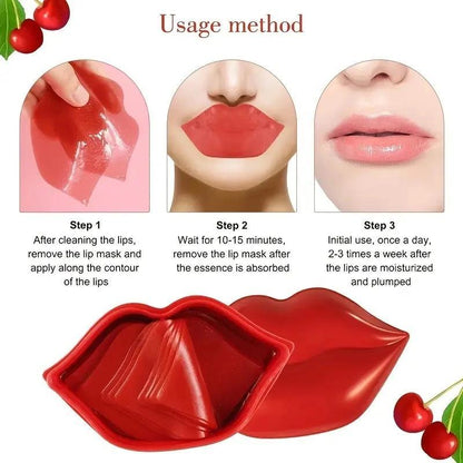 Mildly Moisturizing Lip Care Mask, 1 Set Cherry Hydrating Lip Patch, Lip Moisturizer for Women & Girls, Lip Care Product