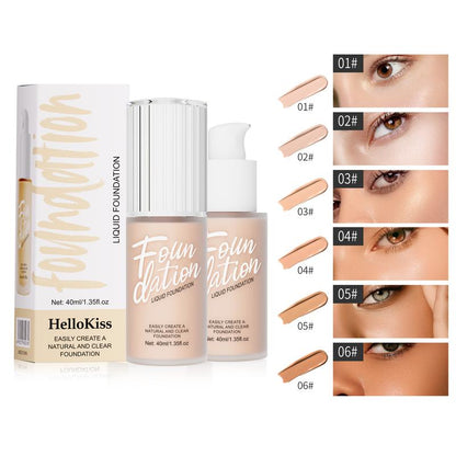 HelloKiss Liquid Foundation Full Coverage Matte Finish Concealer Makeup