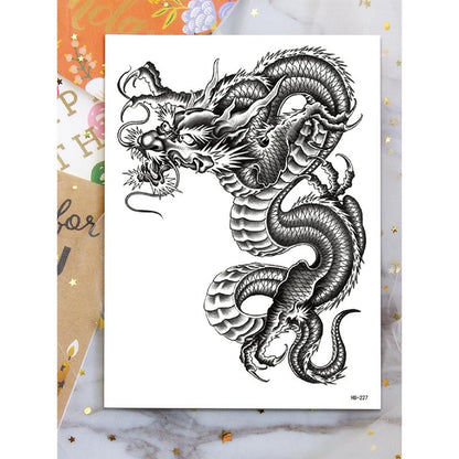 Dragon Pattern Temporary Tattoo Sticker (1 Piece), Waterproof Fake Tattoo Sticker, Body Art Decoration For Men & Women