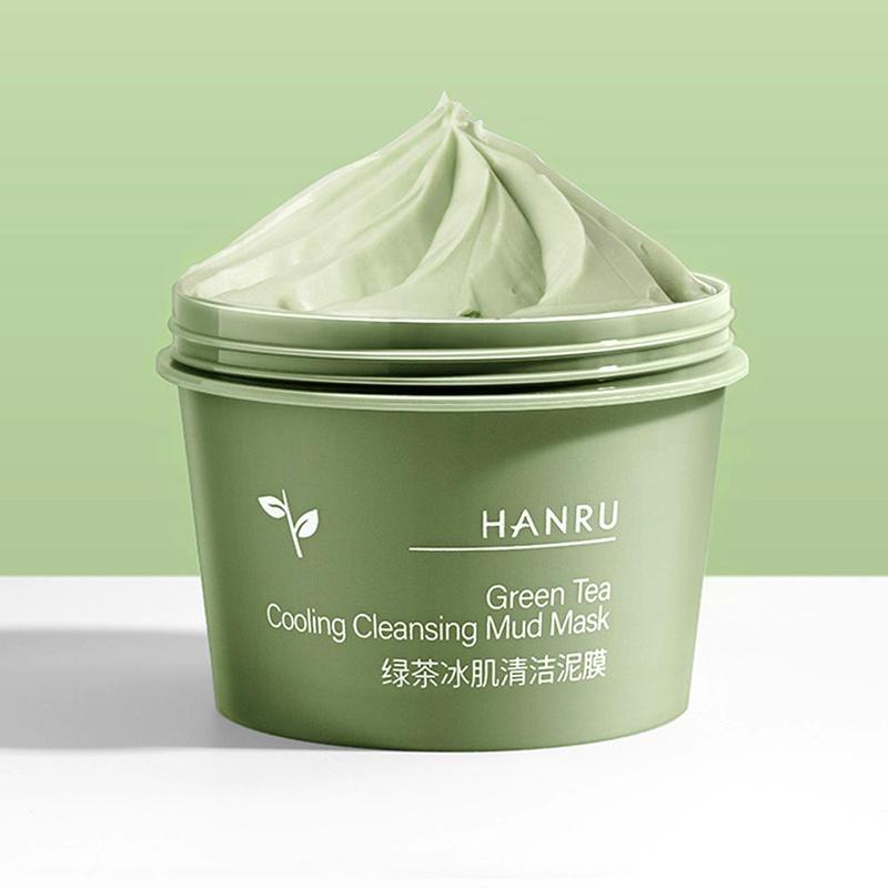 Green Tea Deep Cleansing Mask, Oil Control & Shrink Pores Mud Mask, Moisturizing & Soothing Facial Mask For All Skin Types