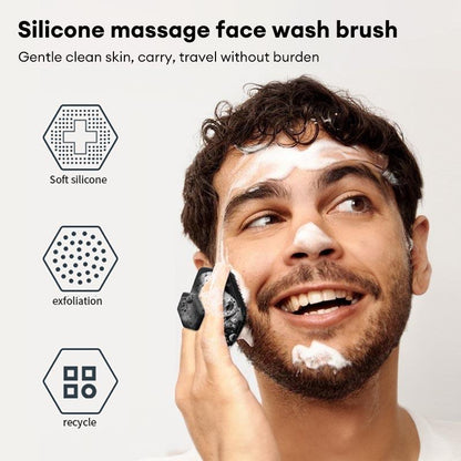 Silicone Facial Scrubber, 3 Counts Soft Silicone Body Scrubber, Facial Cleaning Brush, Handheld Face Exfoliator Massage Brush, Beard Cleaning Styling Brush