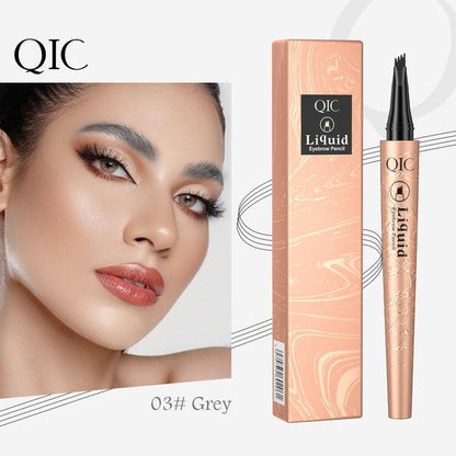 Waterproof Liquid Eyebrow Pencil, Long Lasting Four-pointed Eyebrow Pencil, Brow Styling Brush, High Pigmented Brow Shading & Filling Pencil, Makeup Tools