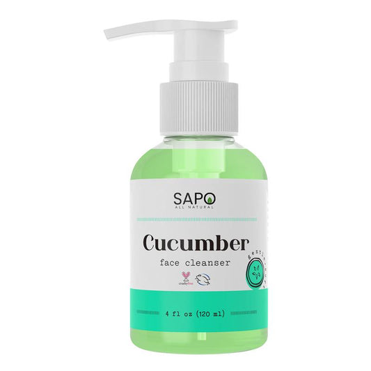 Sapo All Natural Cucumber Facial Wash with Aloe, Coconut Oil and Vitamin C - A Gentle, Moisturizing and Hydrating Facial Cleanser for Dry, Normal and Sensitive Skin - Soothing, Nourishing and Rejuvenating - A Must for Your Skincare Routine