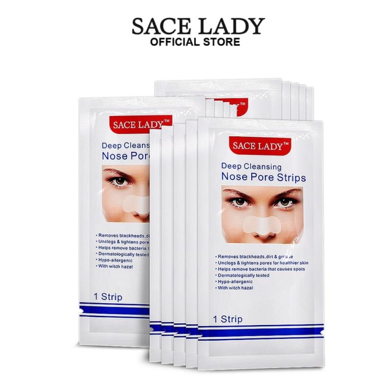 SACE LADY 24Pcs Deep Cleansing Nose Strips Blackhead Remover Clean Nose Pore Facial Peel Off Nose Masks