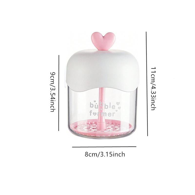 Portable Cute Heart Decor Foam Maker, Handheld Bubble Maker, Foaming Cup, Skincare Tool for Face Washing