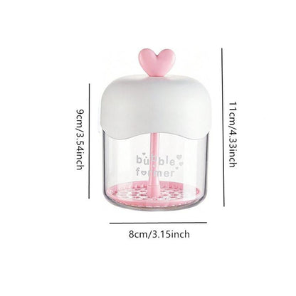 Portable Cute Heart Decor Foam Maker, Handheld Bubble Maker, Foaming Cup, Skincare Tool for Face Washing