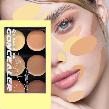 6 Color Concealer Palette, 1 Count Natural Look Concealer Palette, Long Lasting Concealer Palette, Makeup Palette for Women