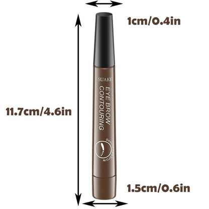 Music Festival Makeup, Comfort Liquid Eyebrow Pen Gift, 4-fork Waterproof & Long Lasting Eye Brow Pencil, High Pigmented Brow Shading Filling Styling Pen, Easy to Apply, Daily Cosmetic, Makeup Accessories