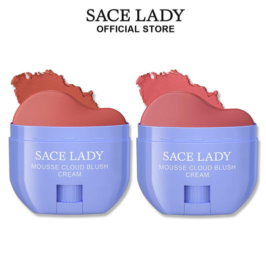 SACE LADY 2 Colors Makeup Blush Set Natural No Drying Pigmented Smooth Face Blush Cream Cosmetics 2Pcs*0.31Oz