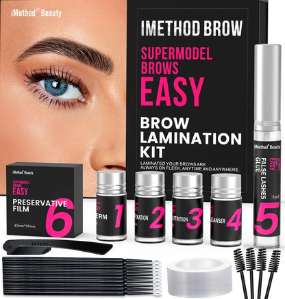 iMethod Brow Lamination Kit Professional - Eyebrow Lamination Kit At Home DIY and Salon Use, Instant Lift for Fuller Feather Brows, 10 Brow Lift Sachets Salon Result Long Lasting, Vegan & Cruelty Free