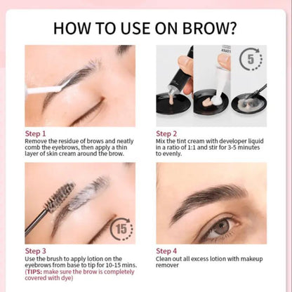 Eyebrow Dye Kit, 1 Set Long Lasting Eyebrow Dye Kit, Natural Eyebrow Tinting Kit, Eye Brow Makeup Kit, Professional Makeup Accessories for Women