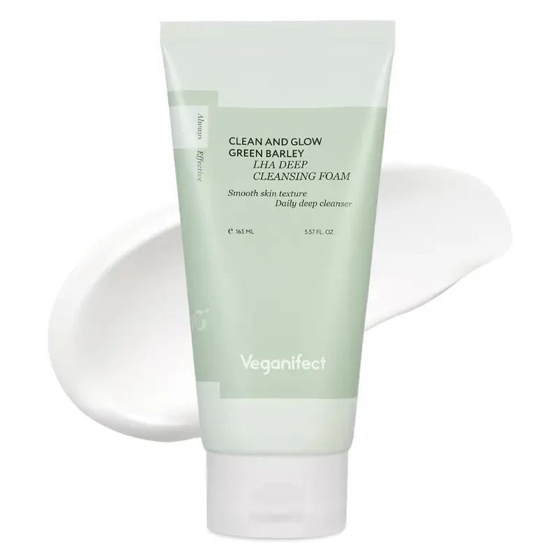 Veganifect - Clean and Glow Green Barley LHA Deep Cleansing Foam 165ml