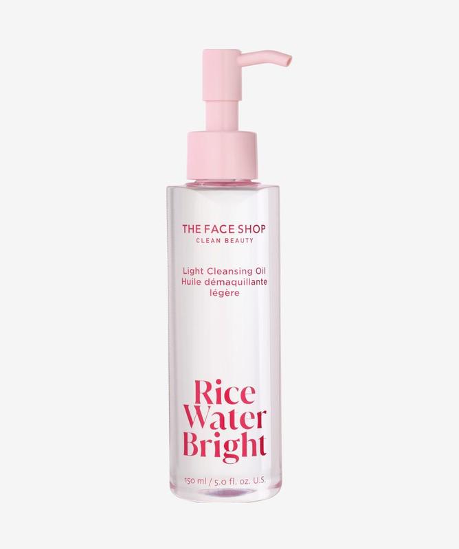 The Face Shop Rice Water Bright Light Facial Cleansing Oil, Daily Makeup Remover, Oil Cleanser, Vegan, Korean Skin Care with Jojoba Oil, Face Wash for Sensitive, Normal & Oily Skin, Face Pore Cleanser