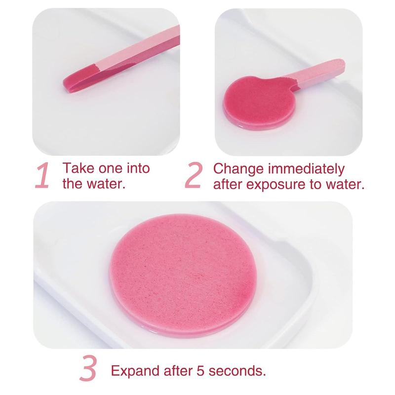 Round Facial Sponge, Compressed Facial Cleansing Sponge, Makeup Removal Sponge Pad, Face Wash Sponge, Cosmetic Tool for Women