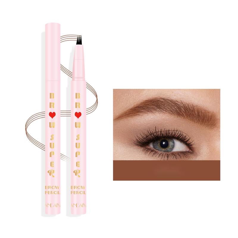 1 Piece Quad Liquid Eyebrow Pencil, Waterproof Fork Tip Eyebrow Pen, Long Lasting Eyebrow Pencil