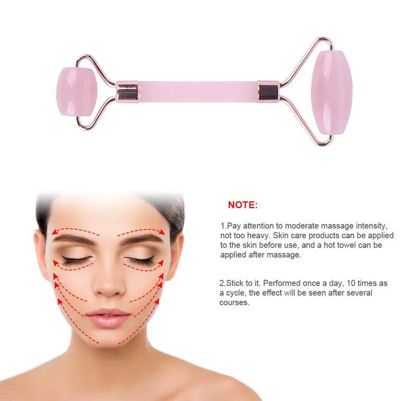 Facial Massage Tool, Including 1 Count Double Ended Face Massage Roller & 1 Count Gua Sha Board, Professional Facial Body Massage Tool