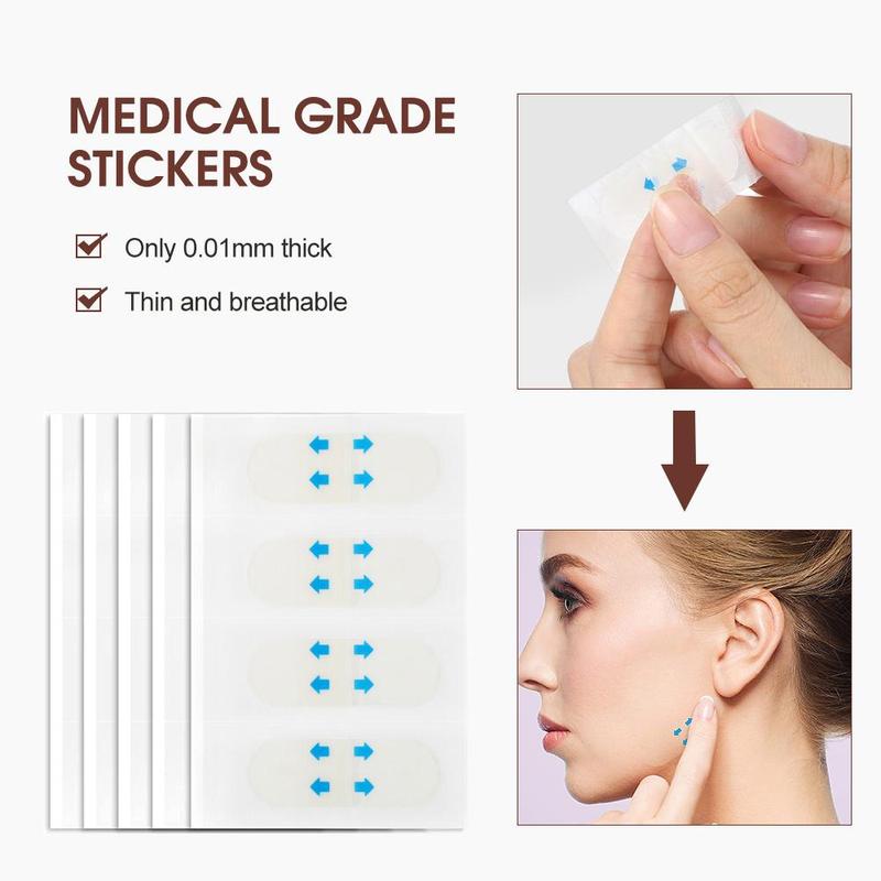 Invisible Facial Wrinkle Patch, 80pcs/pack Strong Elasticity Face Lifting Sticker, Multifunctional Smoothing Tape for Eye, Forehead and Lip Line