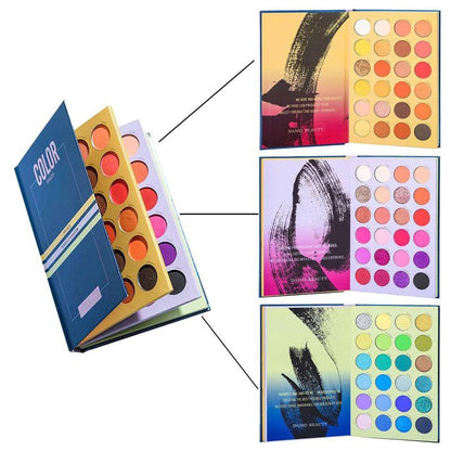 72 Colors Matte & Glitter Eye Shadow Palette, 1 Count Glittering Eye Makeup Powder for Summer, High Pigmented Shimmering Blendable Eye Makeup Products