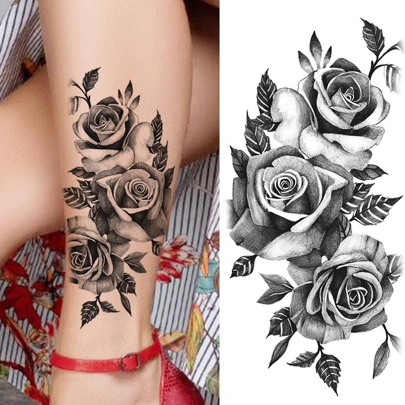 Floral & Snake Pattern Temporary Tattoo Sticker, 8pcs Aesthetic Fake Tattoo Sticker, Body Art Sticker for Women & Men