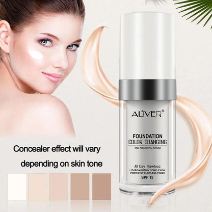 ALIVER Liquid Foundation, Soft Matte Long-lasting Moisturizing Base Suitable for Fair Skin Tones and Any Skin Type, Summer Gift