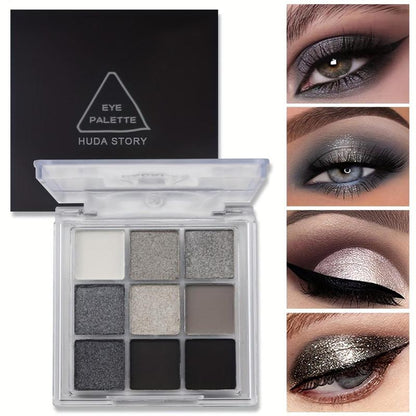 9 Color Eyeshadow Palette, Matte And Glitter Long Lasting Eye Shadow Makeup Products For All Styles And Occasions