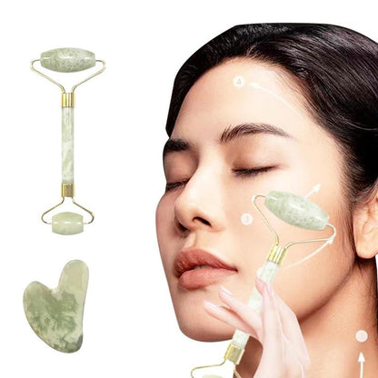 Facial Massage Tool Set, 2 Counts/set Manual Face Massage Tool, Including Ice Roller & Gua Sha Board, Skincare Tools for Women