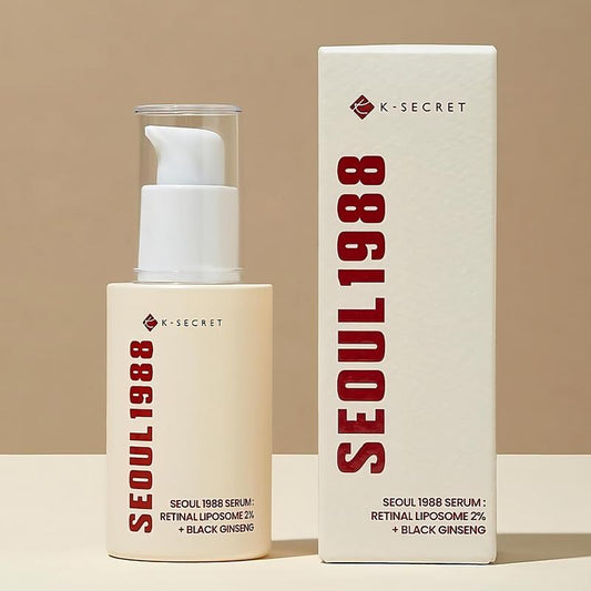 KSECRET - SEOUL 1988 Serum : Retinal Liposome 2% + Black Ginseng (30ml) Niacinamide, Peptides, Anti-Aging Benefits, Tighten, Firm, Wrinkle Care, Skincare, Comfort Skin Repair