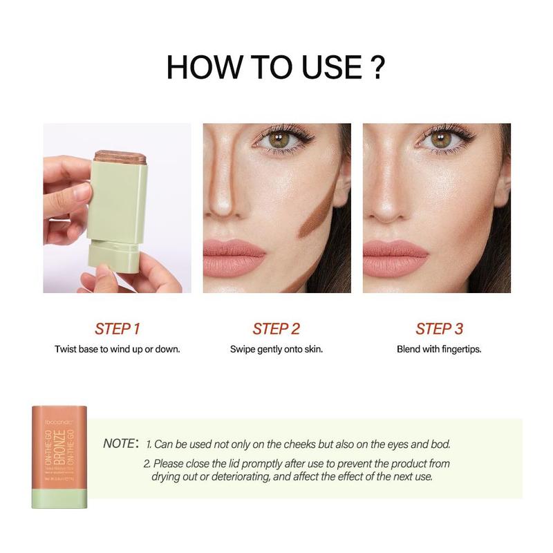 Rotating Contour Stick for Gifts, Highlighter Contouring Cream Stick for Summer Gift, Natural Matte Makeup Face Contouring Stick, Makeup Tool for Women, Daily Cosmetic Products