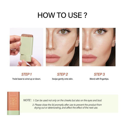 Rotating Contour Stick for Gifts, Highlighter Contouring Cream Stick for Summer Gift, Natural Matte Makeup Face Contouring Stick, Makeup Tool for Women, Daily Cosmetic Products