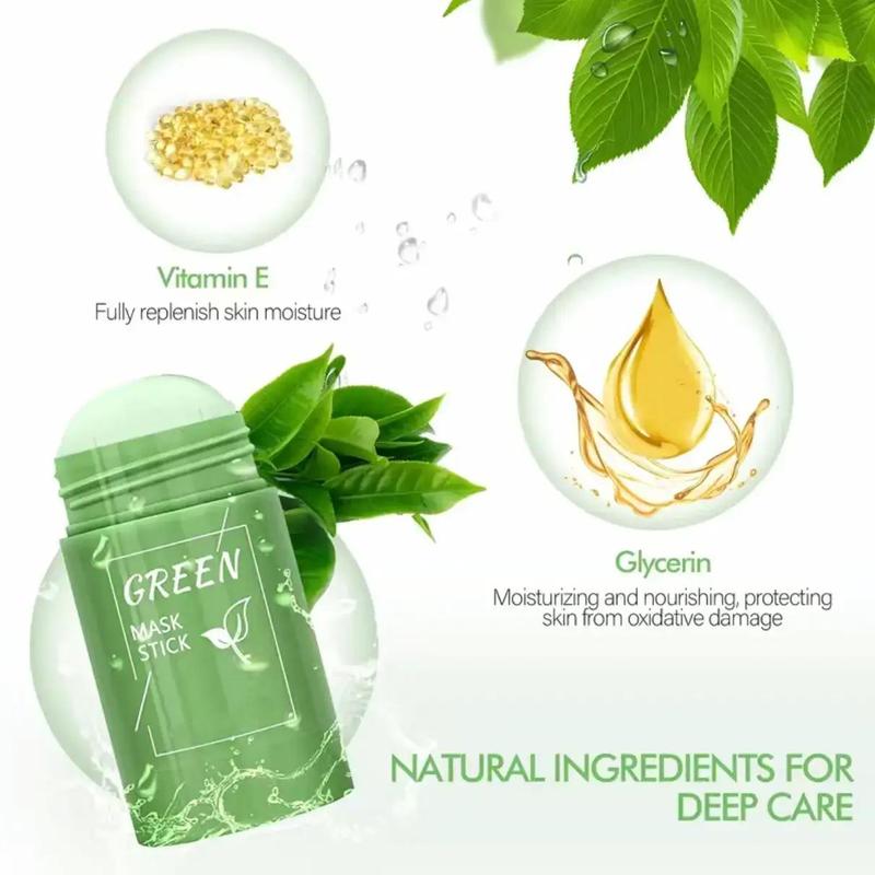 Moisturizing Deep Cleansing Mask Stick, 2pcs Green Tea Extract Oil Control Cleansing Mask, Skincare Products for Women & Men