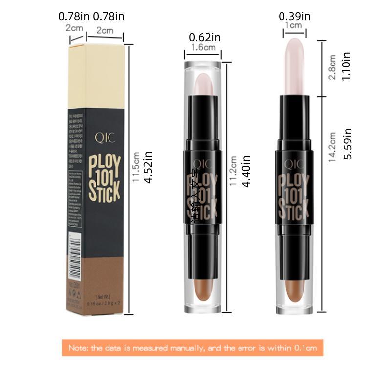 2 In 1 Double-end Highlight & Contour Stick, Versatile Makeup Balm Stick For Highlighting, Brightening, Contouring, Concealing, Shadow Drawing, Portable Multifunctional Makeup Stick