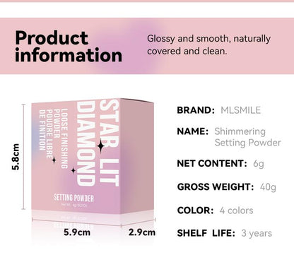 [New Store Limited Time Event]Diamond Glow Powder Instant Beauty  Staggering Beauty Beauty Kits Oil Control Loose Powder Water Proof Long-lasting Valentine's Day gift