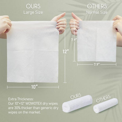 Roll over image to zoom in Disposable Face Towel Biodegradable Large Dry Wipes 60 Count/Box Extra Thick Soft Clean Facial Towels for Sensitive Skin, Makeup Removing, Cleansing, Nursing, Travel, 10¡Á12 Inches degradable face towel Skincare Comfort