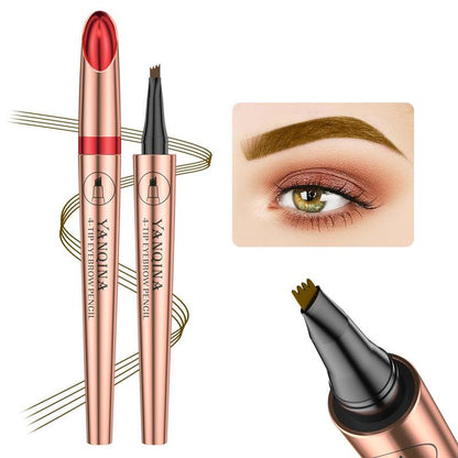 Brow Shading & Filling Pencils, 1 Count 4-tip Waterproof Long Lasting Liquid Eyebrow Pencil, Eye Brow Makeup Products for Women