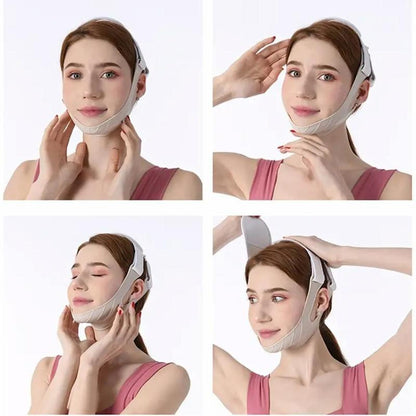 V-shaped Face Slimming Bandage, 2 Counts/set Face Lifting Bandage & Massage Roller, Facial Massage Tool, Skincare Tool for Women