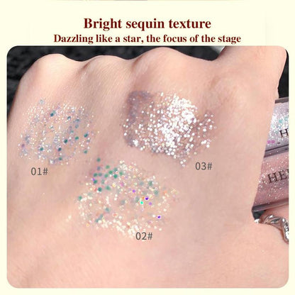 Bright Sequin Eye Shadow, 3pcs/set Glitter Liquid Eyeshadow, Shimmering Highlighting Liquid Eyeshadow Stick for Crystal Eye Makeup