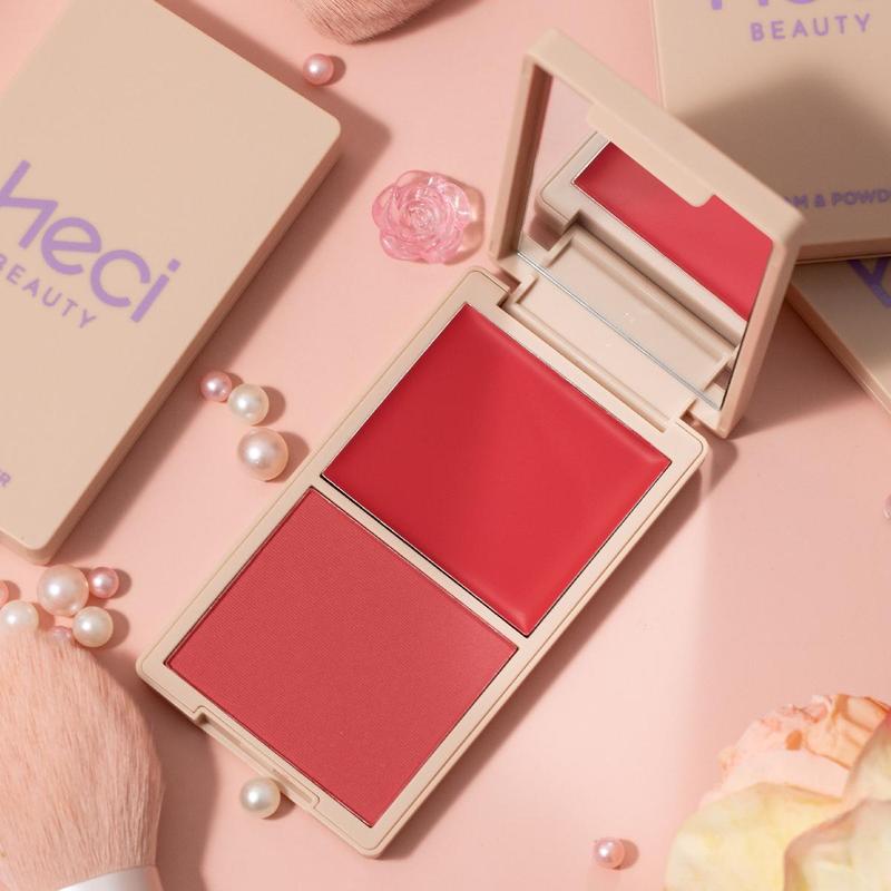 Two-tone Blends Blush Tray, Available in Paste and Powder, Matte and Cream Effects for Eyes, Cheeks and Lips, Conchita Blush Palette